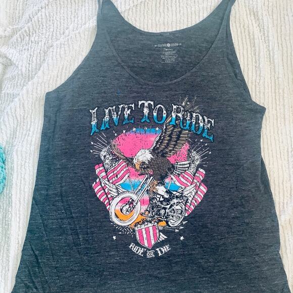 NEW LIVE TO RIDE/RIDE OR DIE MOTO EAGLE TANK TOP - Picture 1 of 6